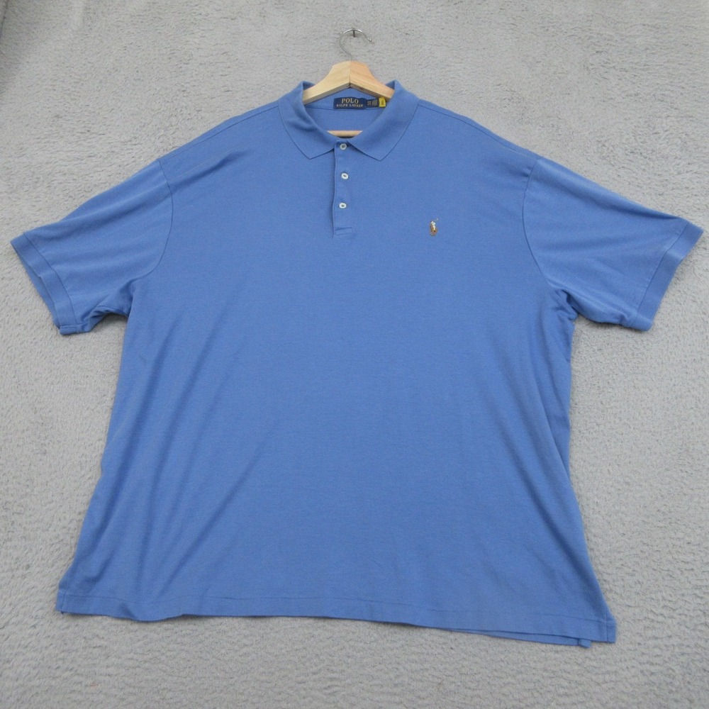 Polo Ralph Lauren Polo Shirt Mens 2XB Big Tall Blue Classic Cotton Flesh Pony